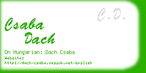 csaba dach business card